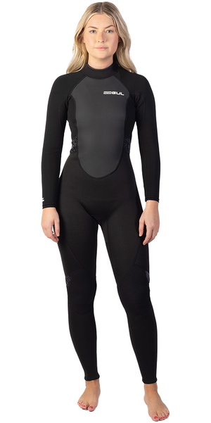 2026 Gul Mujer Response 3/2mm Back Zip Neopreno RE1319-C1 - Black